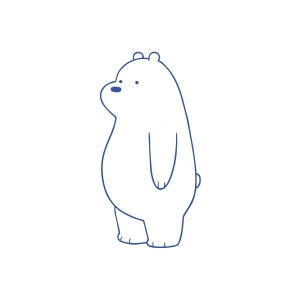 Sevimli Ayı Araba Sticker 17x17 Cm Mavi