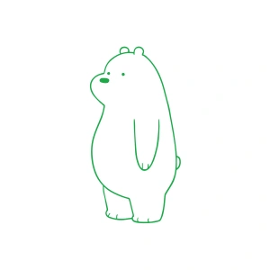 Sevimli Ayı Araba Sticker 17x17 Cm Yeşil