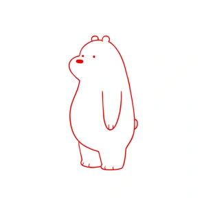 Sevimli Ayı Araba Sticker 17x17 Cm Kırmızı