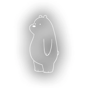 Sevimli Ayı Araba Sticker 17x17 Cm Beyaz