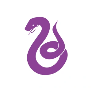 Yılan Araba Sticker 17x17 Cm Mor