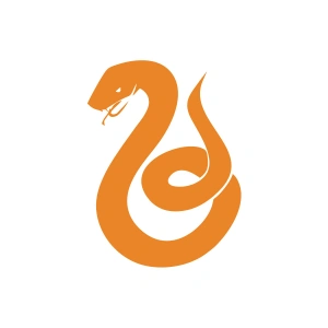 Yılan Araba Sticker 17x17 Cm Turuncu