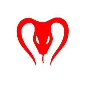 Yılan Araba Sticker 17x17 Cm Kırmızı