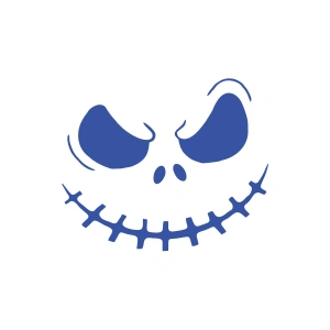 Korkunç Yüz Araba Stickeri 17x17 Cm Mavi