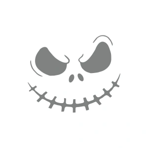 Korkunç Yüz Araba Stickeri 17x17 Cm Gri