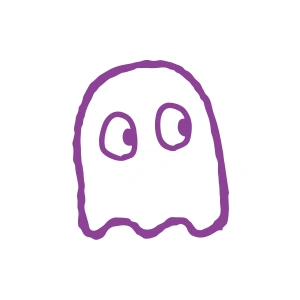 Sevimli Hayalet Araba Sticker 17x17 Cm Mor