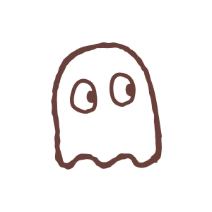 Sevimli Hayalet Araba Sticker 17x17 Cm Kahverengi