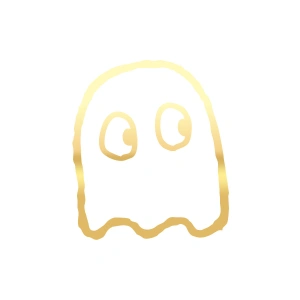 Sevimli Hayalet Araba Sticker 17x17 Cm Gold