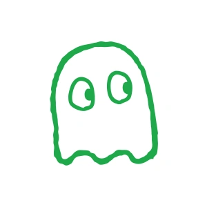 Sevimli Hayalet Araba Sticker 17x17 Cm Yeşil