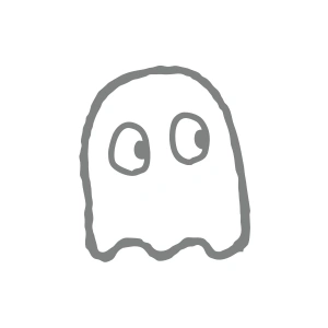 Sevimli Hayalet Araba Sticker 17x17 Cm Gri