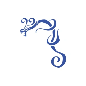 Ejderha Araba Sticker 17x17 Cm Mavi