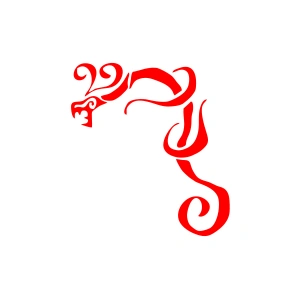 Ejderha Araba Sticker 17x17 Cm Kırmızı