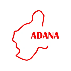 Adana Harita Araba Sticker 17x17 Cm Kırmızı