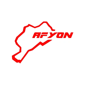 Afyon Harita Araba Sticker 17x17 Cm Kırmızı