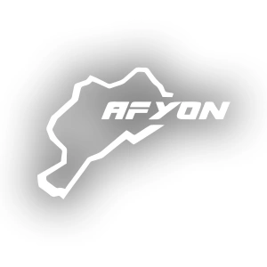 Afyon Harita Araba Sticker 17x17 Cm Beyaz