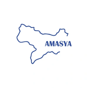 Amasya Harita Araba Sticker 17x17 Cm Mavi
