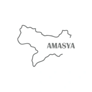 Amasya Harita Araba Sticker 17x17 Cm Gri