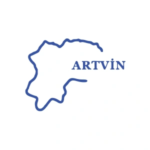 Artvin Harita Araba Sticker 17x17 Cm Mavi