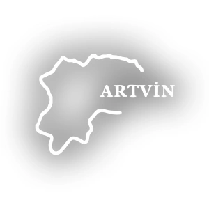 Artvin Harita Araba Sticker 17x17 Cm Beyaz