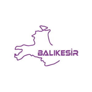 Balıkesir Harita Araba Sticker 17x17 Cm Mor