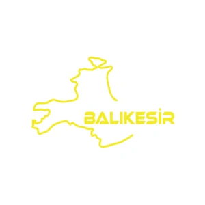 Balıkesir Harita Araba Sticker 17x17 Cm Sarı
