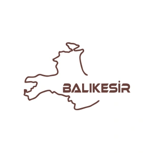 Balıkesir Harita Araba Sticker 17x17 Cm Kahverengi