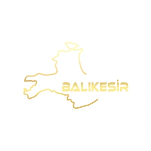 Balıkesir Harita Araba Sticker 17x17 Cm Gold