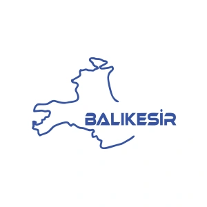 Balıkesir Harita Araba Sticker 17x17 Cm Mavi