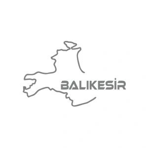 Balıkesir Harita Araba Sticker 17x17 Cm Gri