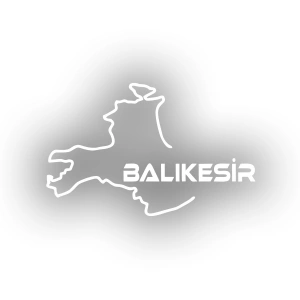 Balıkesir Harita Araba Sticker 17x17 Cm Beyaz