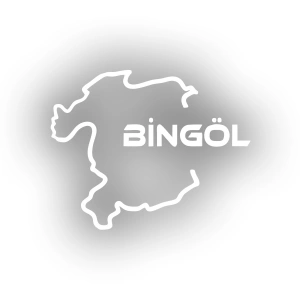 Bingöl Harita Araba Sticker 17x17 Cm Beyaz