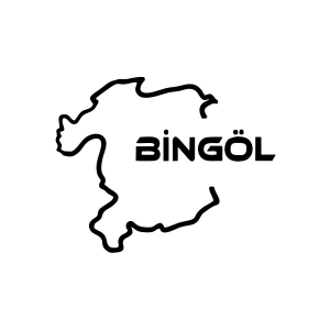Bingöl Harita Araba Sticker 17x17 Cm Siyah