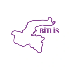 Bitlis Harita Araba Sticker 17x17 Cm Mor