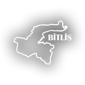 Bitlis Harita Araba Sticker 17x17 Cm Beyaz