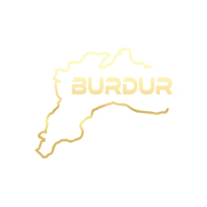 Burdur Harita Araba Sticker 17x17 Cm Gold