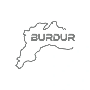 Burdur Harita Araba Sticker 17x17 Cm Gri