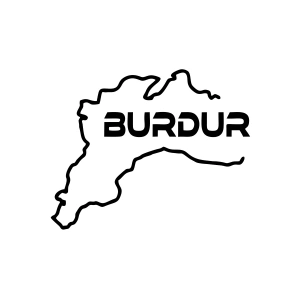Burdur Harita Araba Sticker 17x17 Cm Siyah