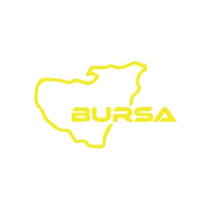 Bursa Harita Araba Sticker 17x17 Cm Sarı