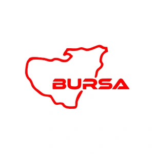 Bursa Harita Araba Sticker 17x17 Cm Kırmızı