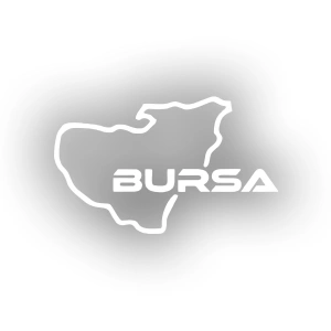Bursa Harita Araba Sticker 17x17 Cm Beyaz
