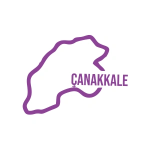 Çanakkale Harita Araba Sticker 17x17 Cm Mor