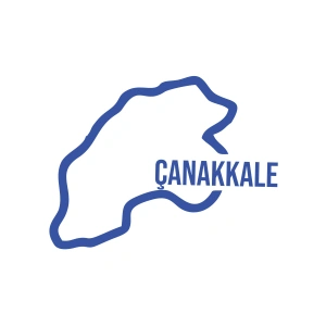 Çanakkale Harita Araba Sticker 17x17 Cm Mavi