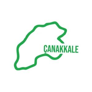 Çanakkale Harita Araba Sticker 17x17 Cm Yeşil