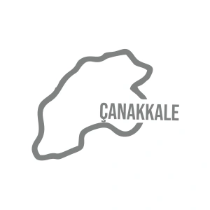 Çanakkale Harita Araba Sticker 17x17 Cm Gri