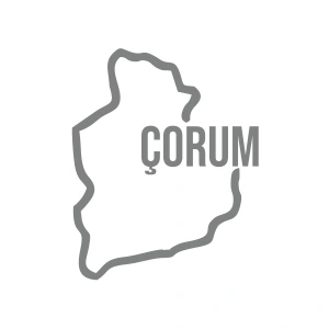 Çorum Harita Araba Sticker 17x17 Cm Gri