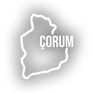 Çorum Harita Araba Sticker 17x17 Cm Beyaz
