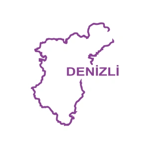 Denizli Harita Araba Sticker 17x17 Cm Mor