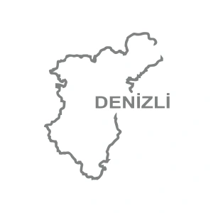 Denizli Harita Araba Sticker 17x17 Cm Gri