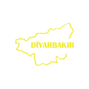 Diyarbakır Harita Araba Sticker 17x17 Cm Sarı