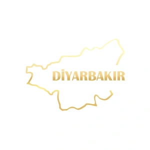 Diyarbakır Harita Araba Sticker 17x17 Cm Gold